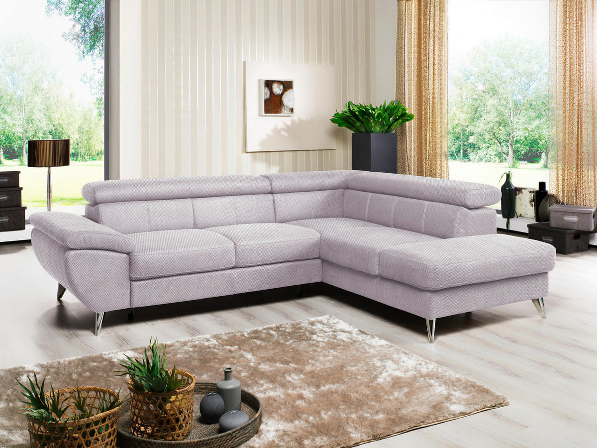 SEDACÍ SOUPRAVA, textil, šedá - šedá/barvy chromu, Basics, kov/textil (260/75-93/207cm) - Welnova