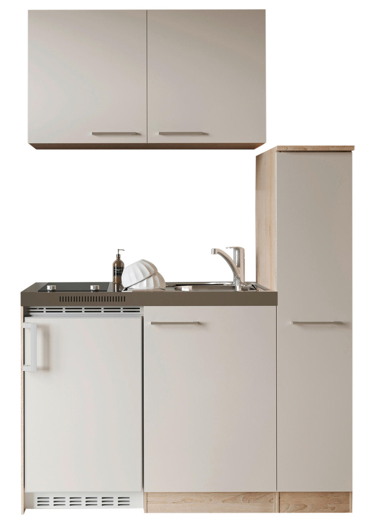 MINIKÜCHE Levin 130 cm  in Kaschmir  - Kaschmir/Eichefarben, Trend, Holzwerkstoff/Kunststoff (130cm) - Respekta