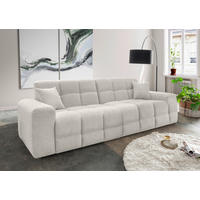 VIERSITZER-SOFA in Bouclé Weiß  - Schwarz/Weiß, MODERN, Kunststoff/Textil (300/87/120cm) - Livetastic