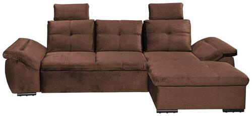 ECKSOFA Kupferfarben Mikrovelours  - Schwarz/Kupferfarben, KONVENTIONELL, Kunststoff/Textil (275/170cm) - Carryhome