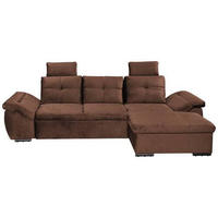ECKSOFA in Mikrovelours Kupferfarben  - Schwarz/Kupferfarben, Konventionell, Kunststoff/Textil (275/170cm) - Carryhome