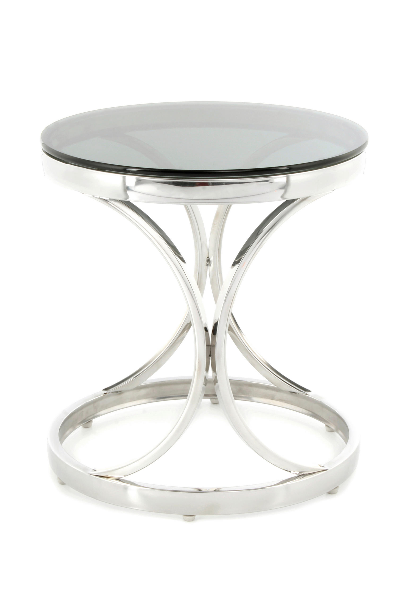 BEISTELLTISCH in Metall, Glas 40/40/42 cm  - Silberfarben/Schwarz, Basics, Glas/Metall (40/40/42cm) - Kayoom