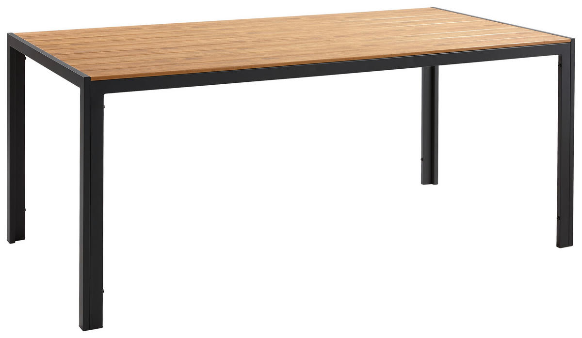 GARTENTISCH 180/90/75 cm Metall, Kunststoff Anthrazit, Naturfarben rechteckig  - Anthrazit/Naturfarben, Konventionell, Kunststoff/Metall (180/90/75cm) - Ambia Garden
