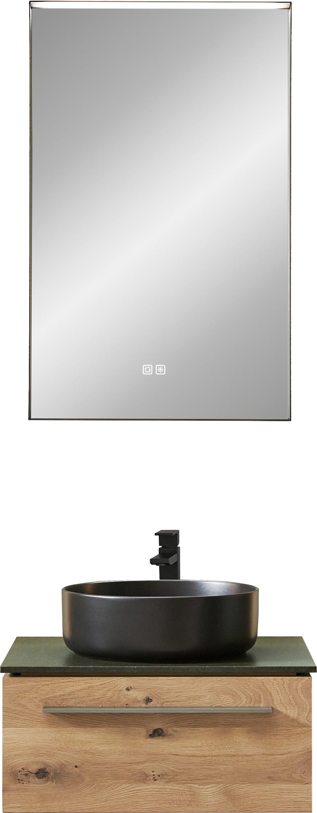 BADEZIMMER 3-teilig  in 55,4 cm  - Eichefarben/Titanfarben, MODERN, Holz/Keramik (55,4cm) - Valdera