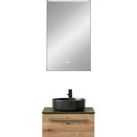 BADEZIMMER 3-teilig  in 55,4 cm  - Eichefarben/Titanfarben, MODERN, Holz/Keramik (55,4cm) - Valdera