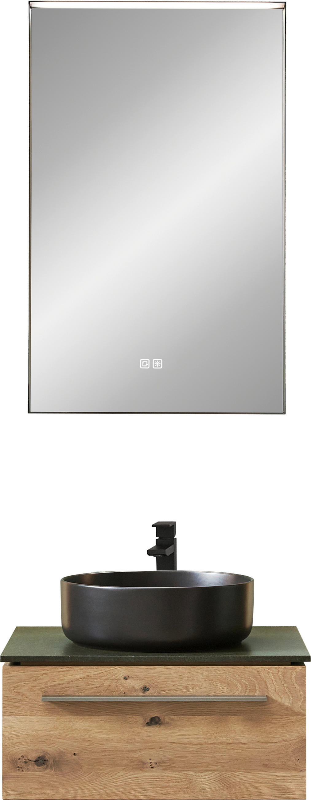 BADEZIMMER 3-teilig  in 55,4 cm  - Eichefarben/Titanfarben, MODERN, Holz/Keramik (55,4cm) - Valdera