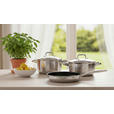 KOCHTOPFSET 3-teilig  - Klar/Edelstahlfarben, Basics, Glas/Metall - Homeware Profession.