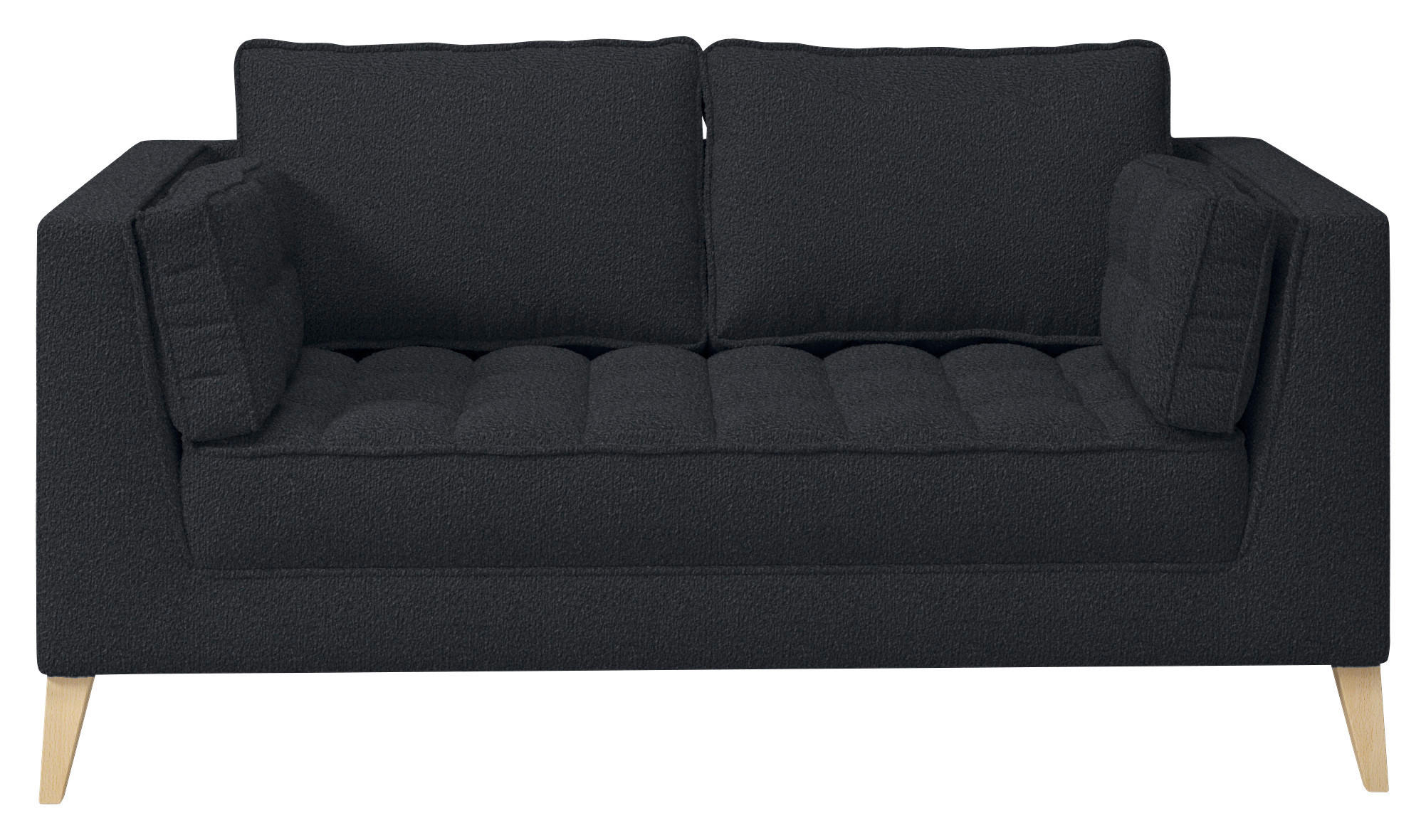 2-SITS SOFFA i textil svart  - svart/naturfärgad, Design, trämaterial/textil (110/95/85cm) - MID.YOU