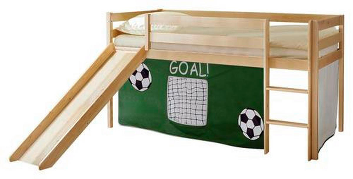 SPIELBETT Kiefer massiv 90/200 cm Kieferfarben, Dunkelgrün  - Dunkelgrün/Kieferfarben, Natur, Holz (90/200cm) - MID.YOU