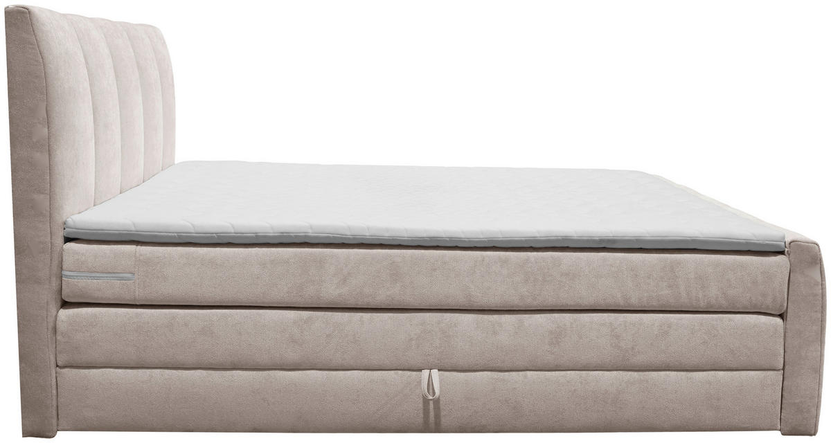 BOXSPRINGBETT 180/200 cm  in Greige  - Greige/Schwarz, Basics, Kunststoff/Textil (180/200cm) - Boxxx