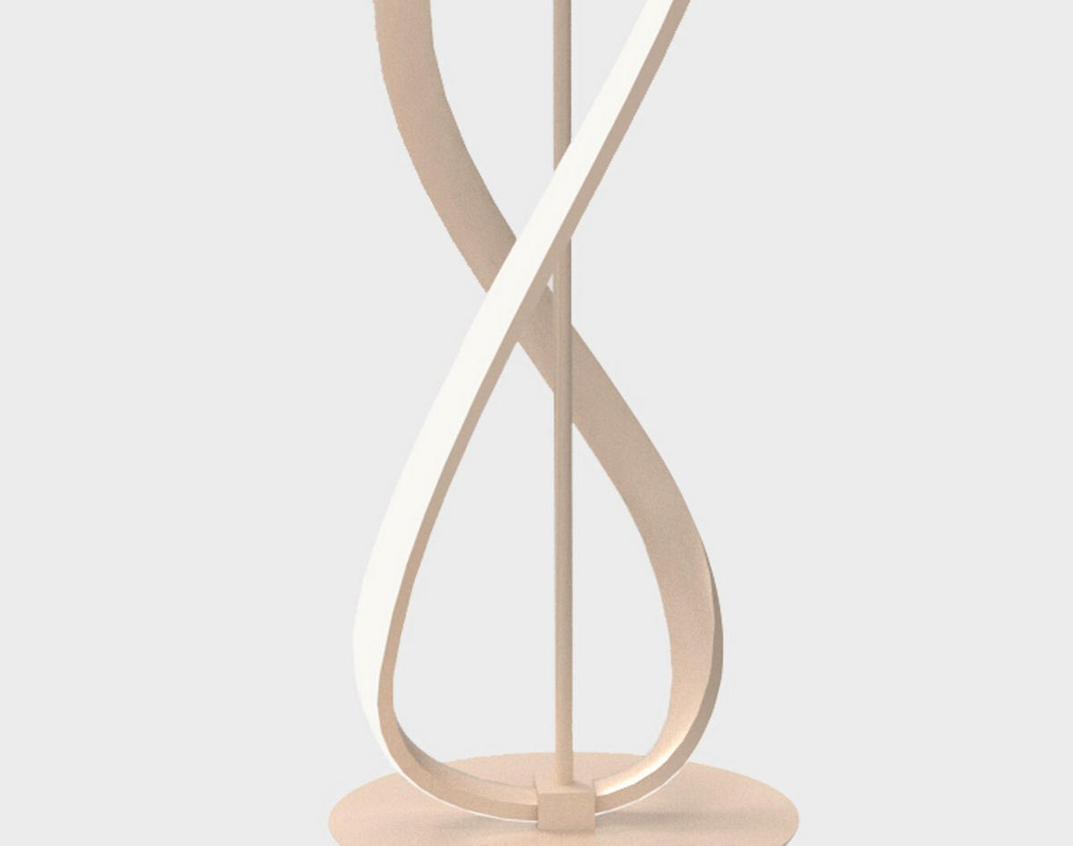 LED-STEHLEUCHTE 25/143 cm    - Sandfarben, Design, Kunststoff/Metall (25/143cm)