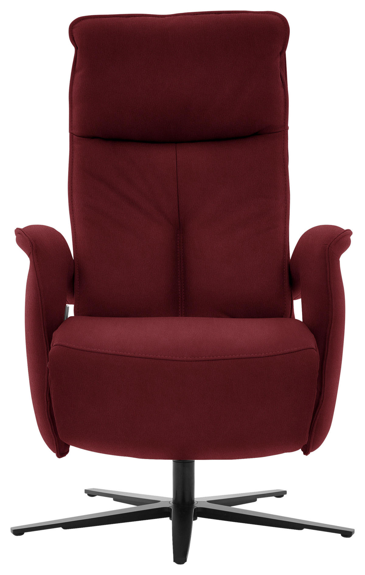 RELAXSESSEL in Leder Rot  - Rot/Schwarz, Design, Leder/Metall (77/110/87cm) - Valdera