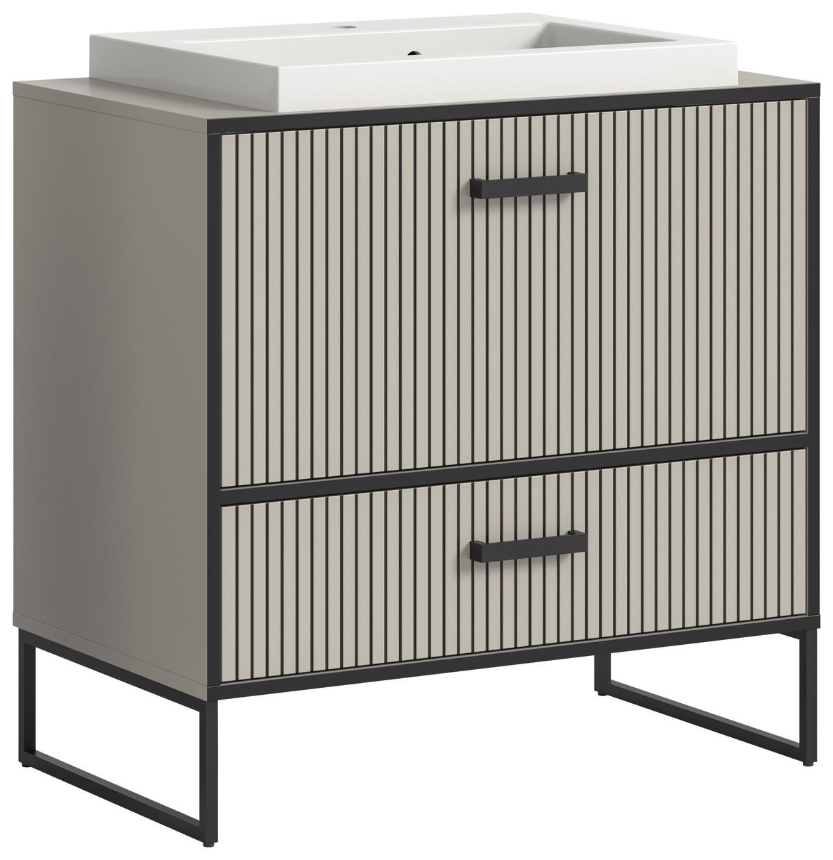 WASCHTISCHKOMBI  - Schwarz, MODERN, Holzwerkstoff/Metall (80/84/48cm) - MID.YOU