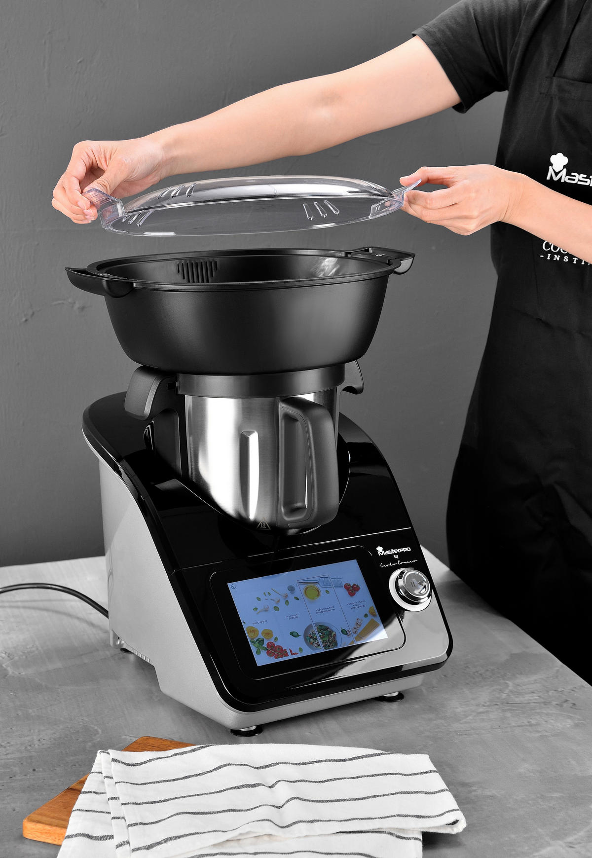 MULTICOOKER BY CARLO CRACCO  - Silberfarben/Schwarz, Trend, Metall (33.8/57/47.7cm)