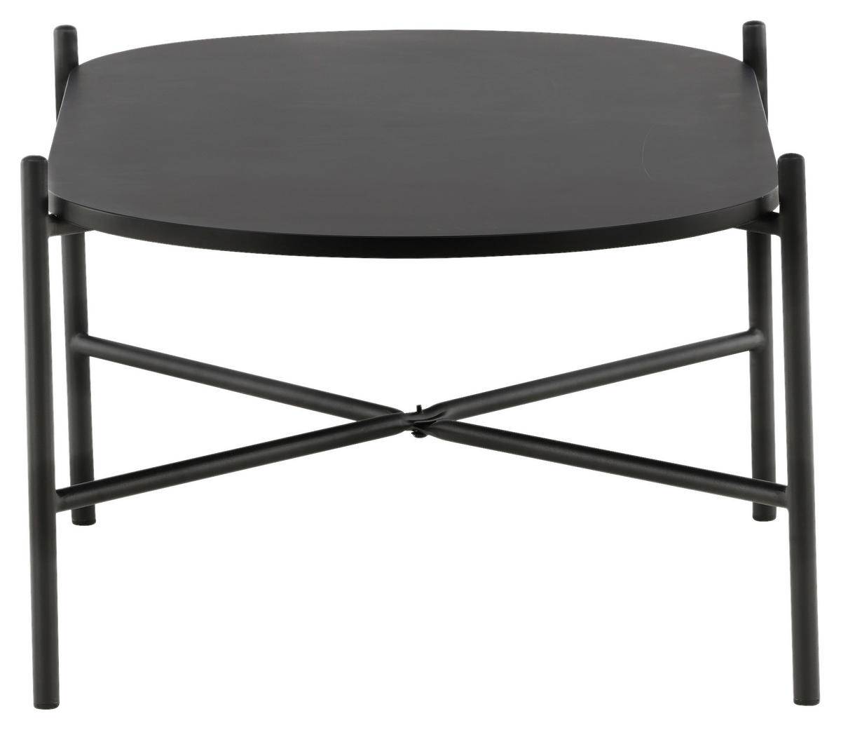 COUCHTISCH 120/60/45 cm oval Schwarz  - Schwarz, Design, Holzwerkstoff/Metall (120/60/45cm) - Livetastic