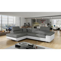 ECKSOFA in Textilgeflecht Grau, Weiß  203/272 cm  - Chromfarben/Weiß, Design, Textil/Metall (203/272cm) - MID.YOU