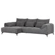 ECKSOFA in Cord Dunkelgrau  - Dunkelgrau/Schwarz, KONVENTIONELL, Textil/Metall (176/311cm) - Carryhome