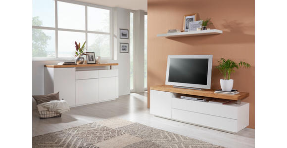 SIDEBOARD 170/92/43 cm in Weiß, Eichefarben - Eichefarben/Weiß, Design, Holz/Holzwerkstoff (170/92/43cm) - Novel