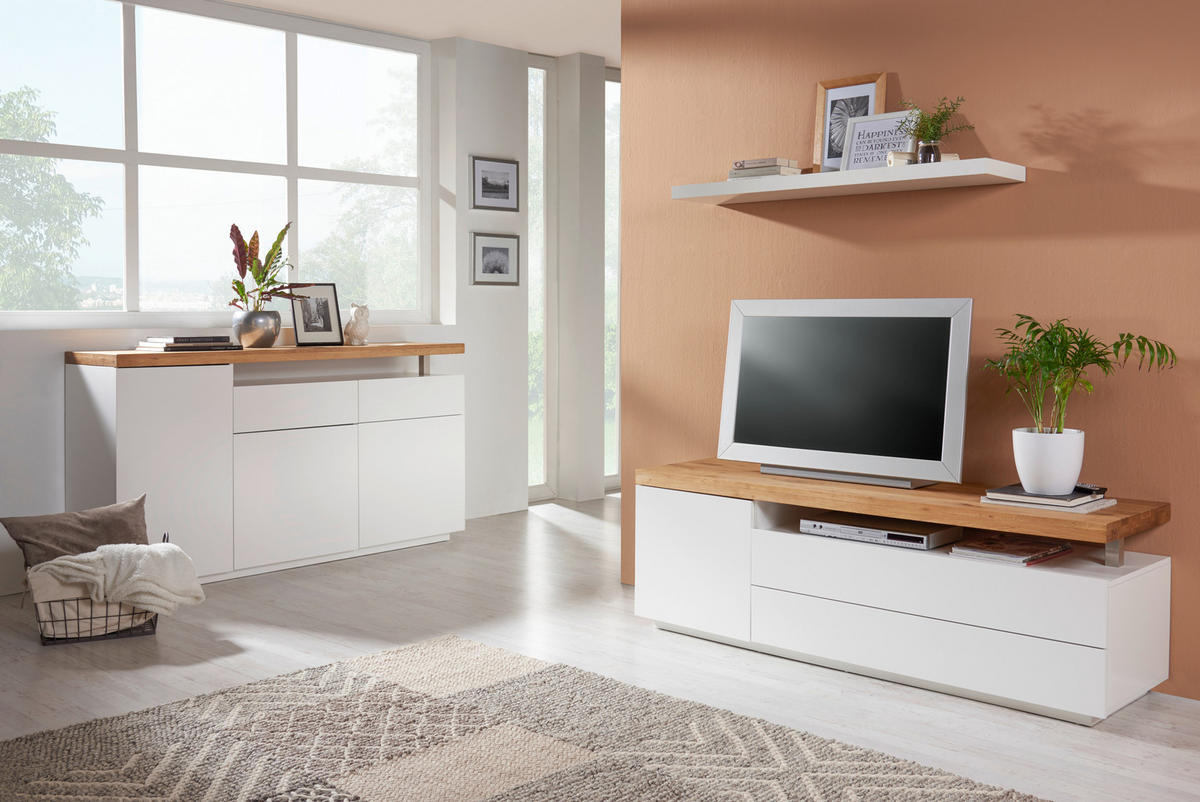 SIDEBOARD  in 170/92/43 cm  - Eichefarben/Weiß, Design, Holz/Holzwerkstoff (170/92/43cm) - Novel