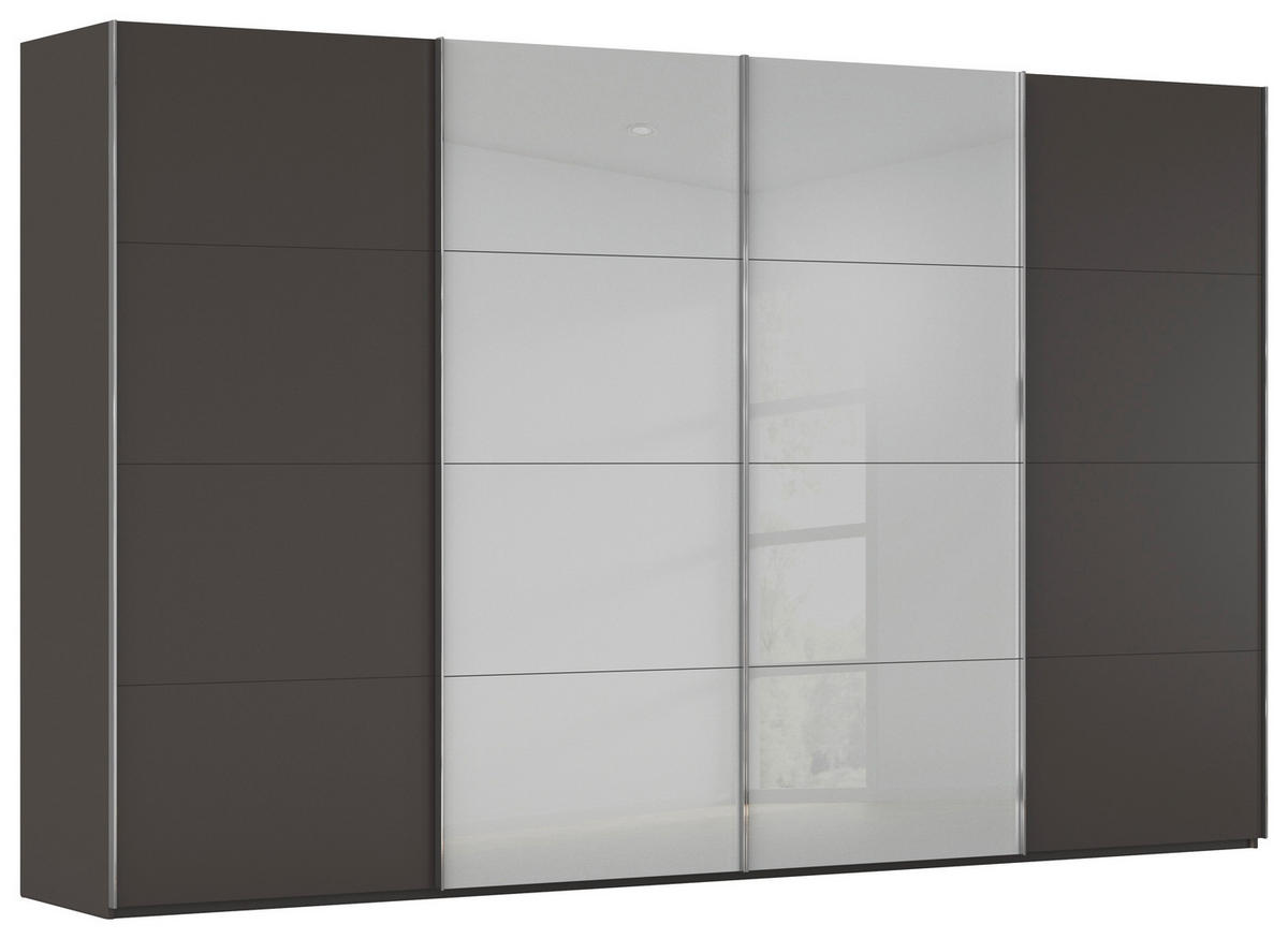 SCHWEBETÜRENSCHRANK 361/235/68 cm 4-türig  - Chromfarben, KONVENTIONELL, Glas/Holzwerkstoff (361/235/68cm) - Novel