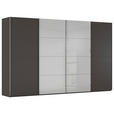 SCHWEBETÜRENSCHRANK 361/235/68 cm 4-türig  - Chromfarben, KONVENTIONELL, Glas/Holzwerkstoff (361/235/68cm) - Novel