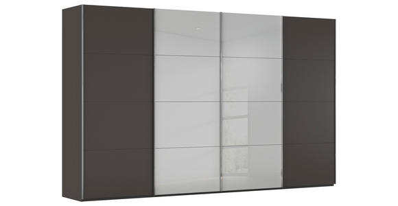 SCHWEBETÜRENSCHRANK 361/235/68 cm 4-türig - Chromfarben, KONVENTIONELL, Glas/Holzwerkstoff (361/235/68cm) - Novel