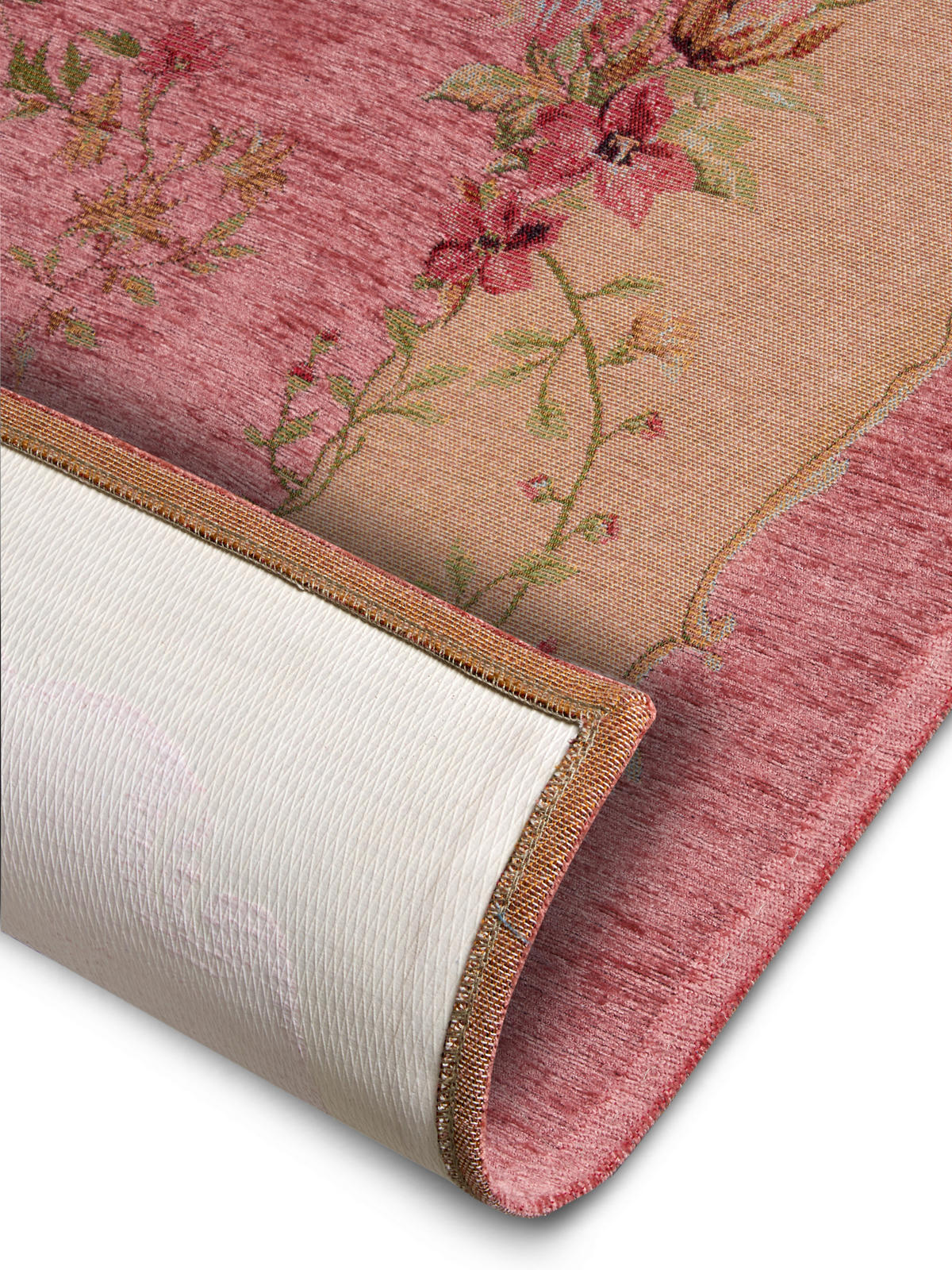 FLACHWEBETEPPICH 75/150 cm Gobelin Pink, Beige  - Pink/Beige, Design, Kunststoff/Textil (75/150cm)