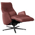 RELAXSESSEL in Leder Rotbraun  - Rotbraun/Anthrazit, Design, Leder/Metall (71/114/84cm) - Johann Jakob