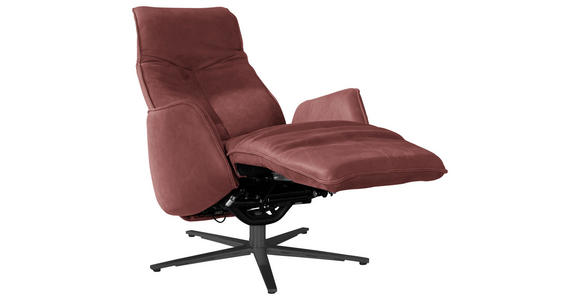 RELAXSESSEL in Leder Rotbraun  - Rotbraun/Anthrazit, Design, Leder/Metall (71/114/84cm) - Johann Jakob