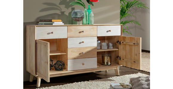 SIDEBOARD Kata  in 140/80/41 cm  - Naturfarben/Weiß, Design, Holz (140/80/41cm) - Landscape