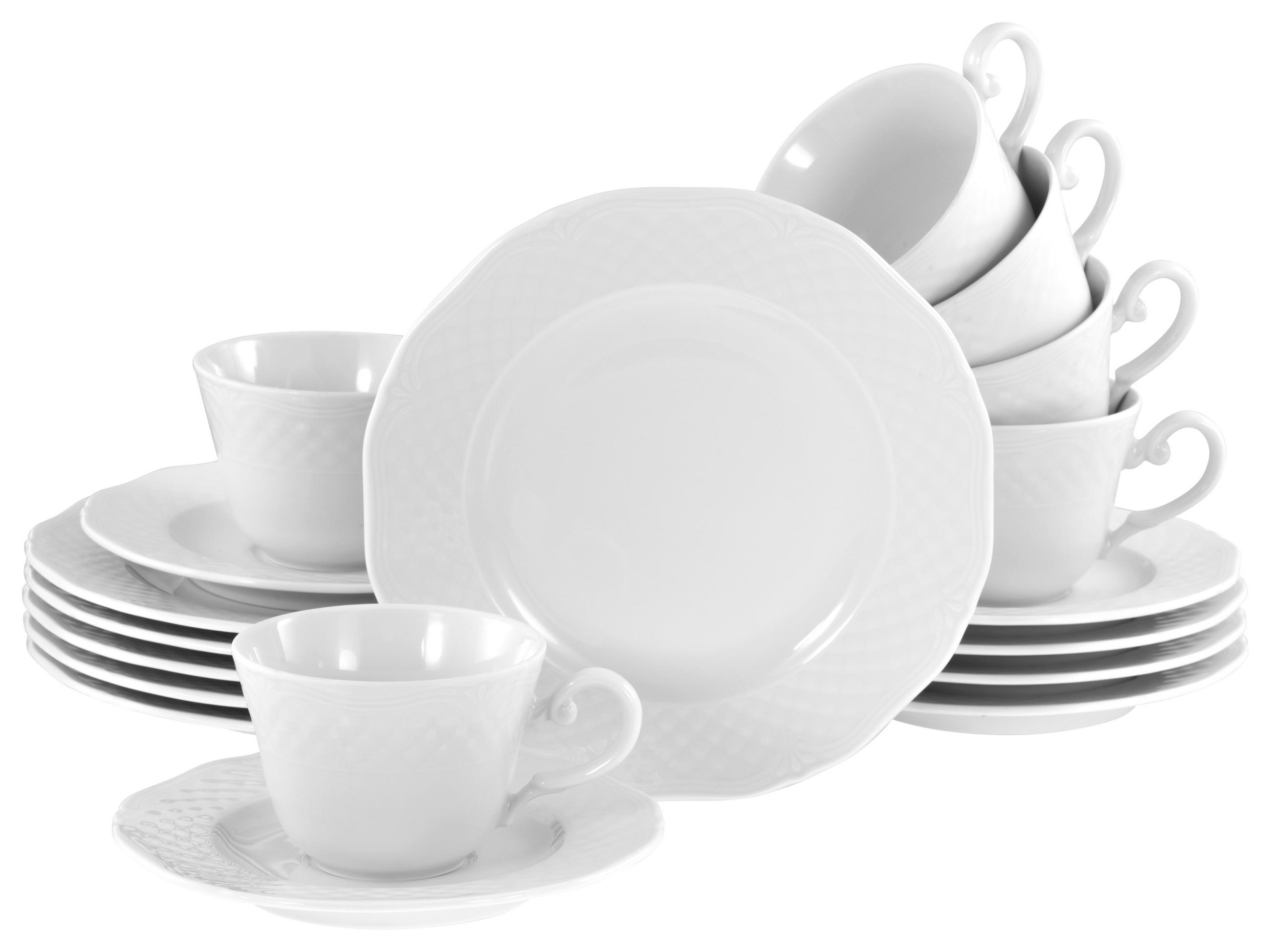 KAFFEESERVICE Arianne Weiss 18-teilig  - Weiß, Basics, Keramik - Creatable
