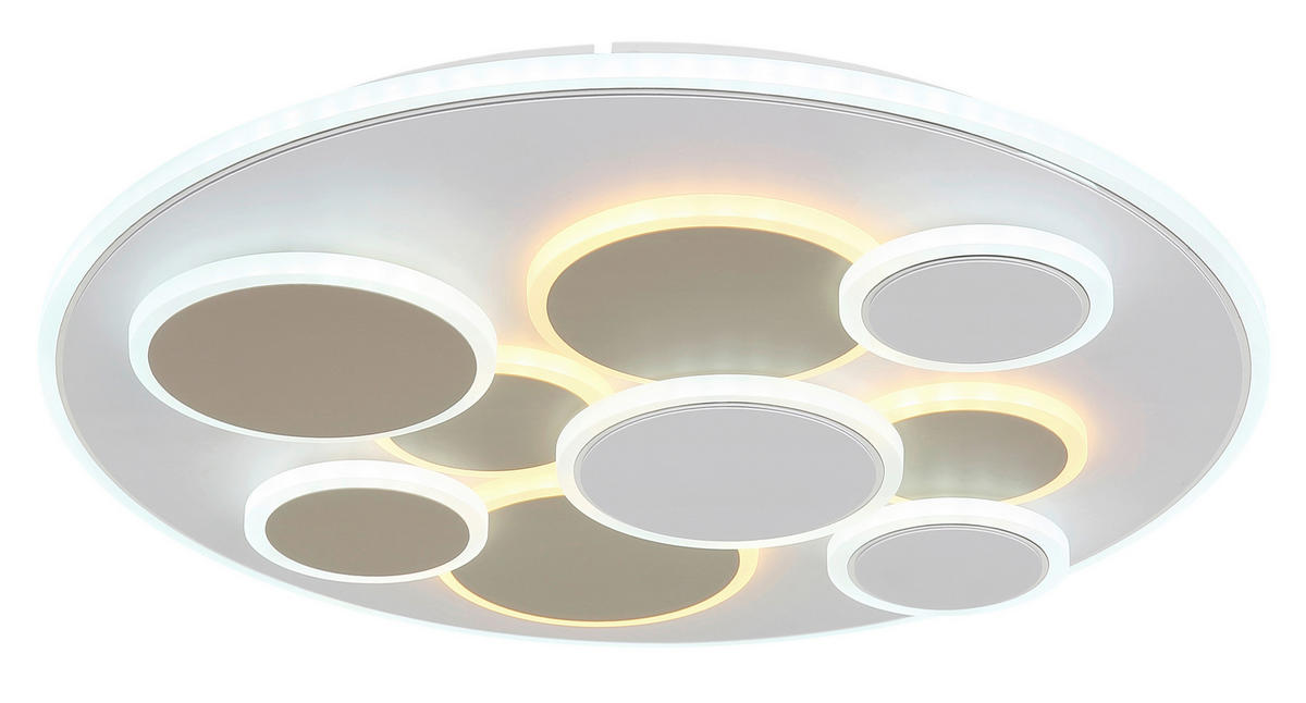 LED-DECKENLEUCHTE Monty 48,5/6 cm  - Sandfarben/Opal, Design, Kunststoff/Metall (48,5/6cm) - Globo