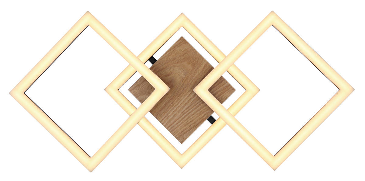 LED-DECKENLEUCHTE 66/31/7,5 cm   - Dunkelbraun/Opal, Design, Holz/Kunststoff (66/31/7,5cm) - Globo