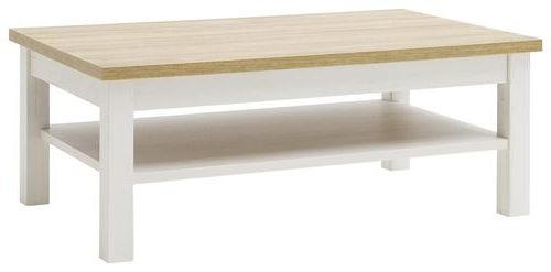 KONFERENČNÍ STOLEK, bílá, barvy dubu, kompozitní dřevo, 114/70/46 cm - bílá/barvy dubu, Design, kompozitní dřevo (114/70/46cm) - Livetastic