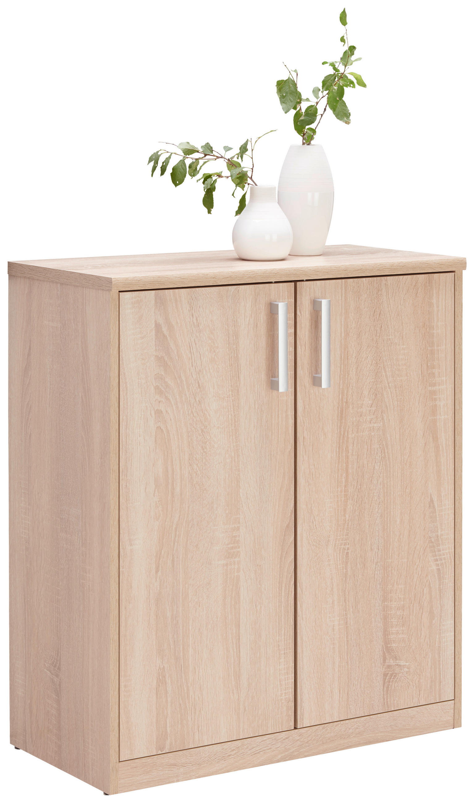 KOMMODE Sonoma Eiche - Silberfarben/Schwarz, Basics, Holzwerkstoff/Metall (72/84/36cm) - Xora