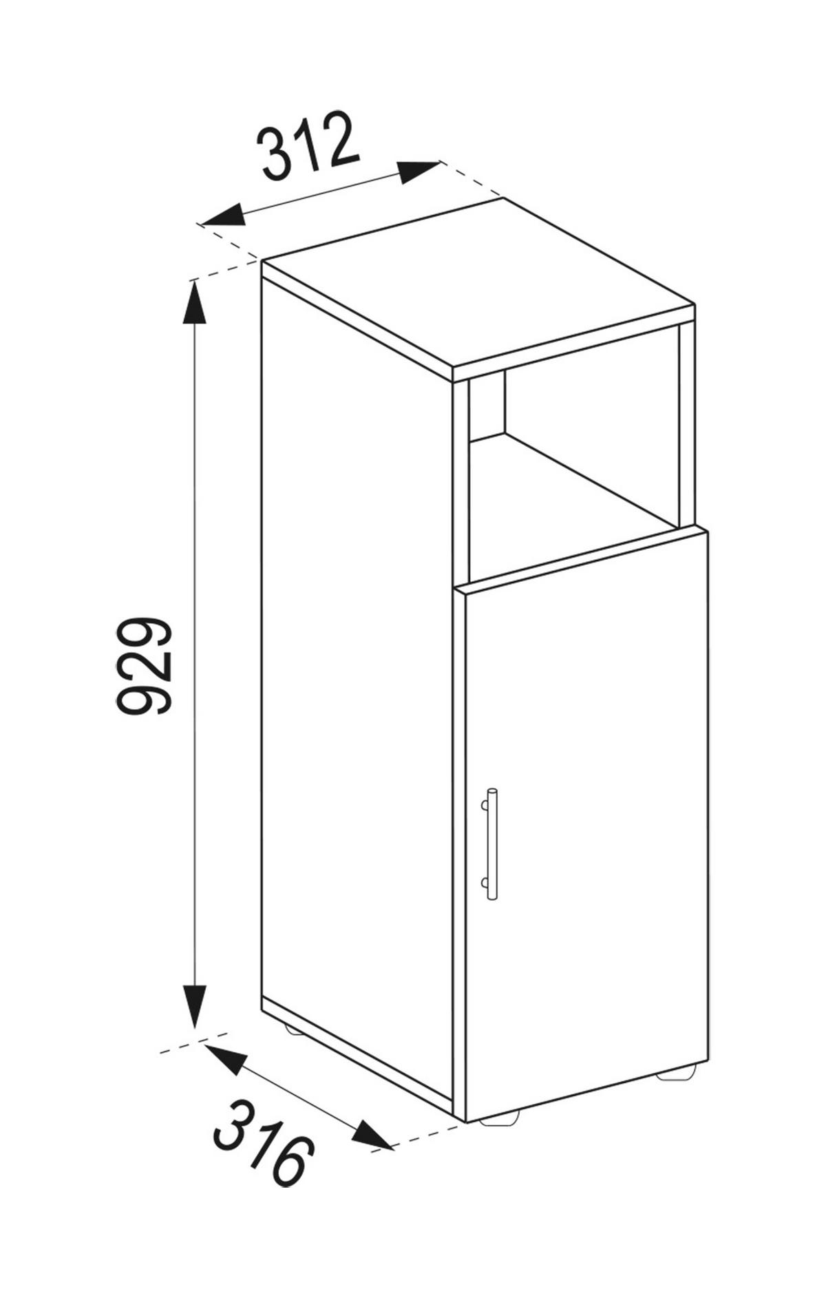 UNTERSCHRANK in   - Honigeiche/Anthrazit, Modern, Holzwerkstoff/Kunststoff (31/93/30cm) - MID.YOU