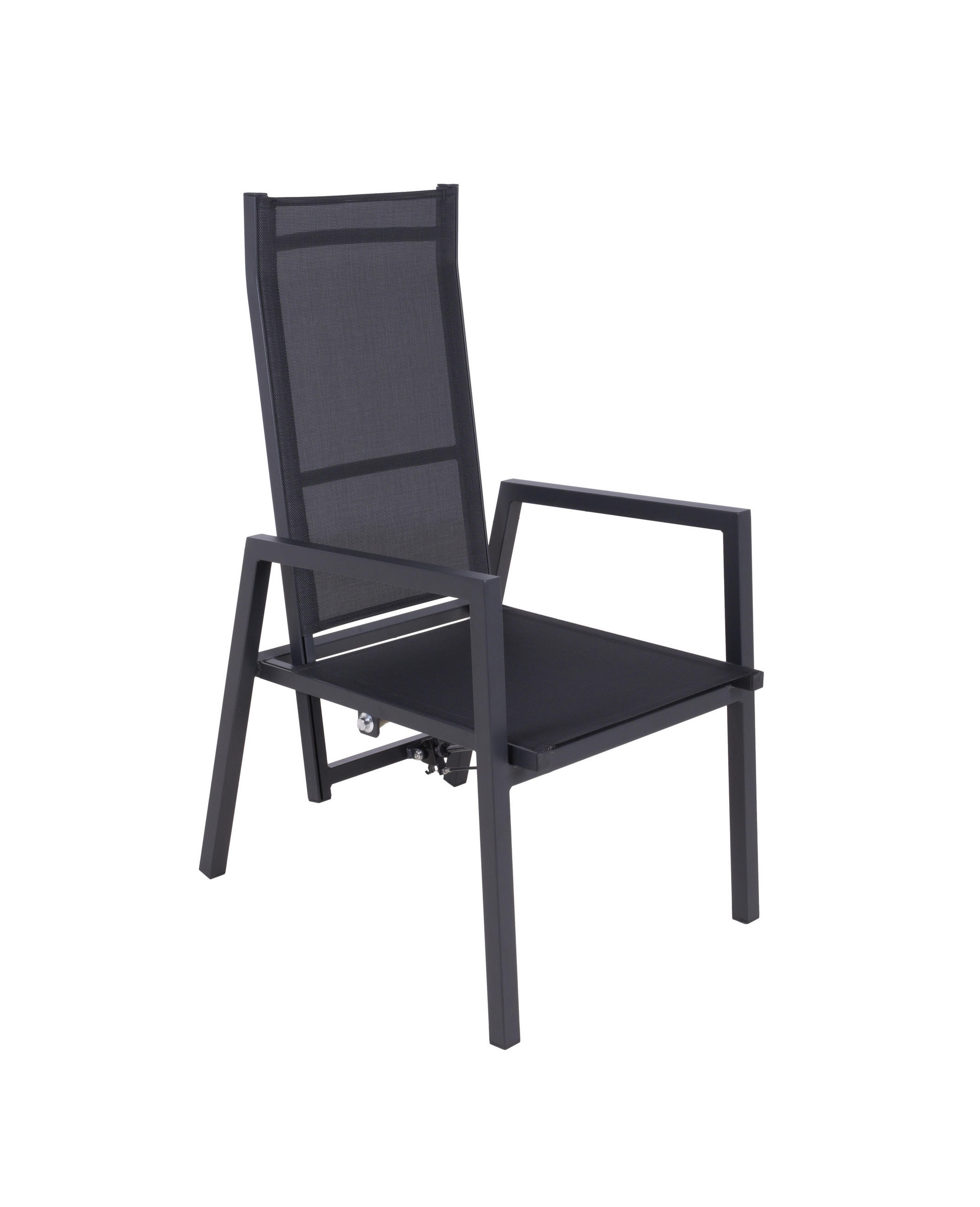 GARTENSTUHL Metall, Kunststoff, Textil Grau, Schwarz  - Schwarz/Grau, Basics, Kunststoff/Textil (55/103/65cm) - Gardenson