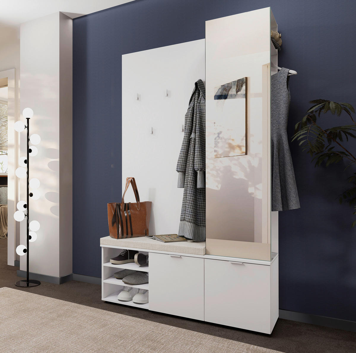 GARDEROBE 120/201/38 cm  - Weiss, Design, Holzwerkstoff (120/201/38cm) - Livetastic