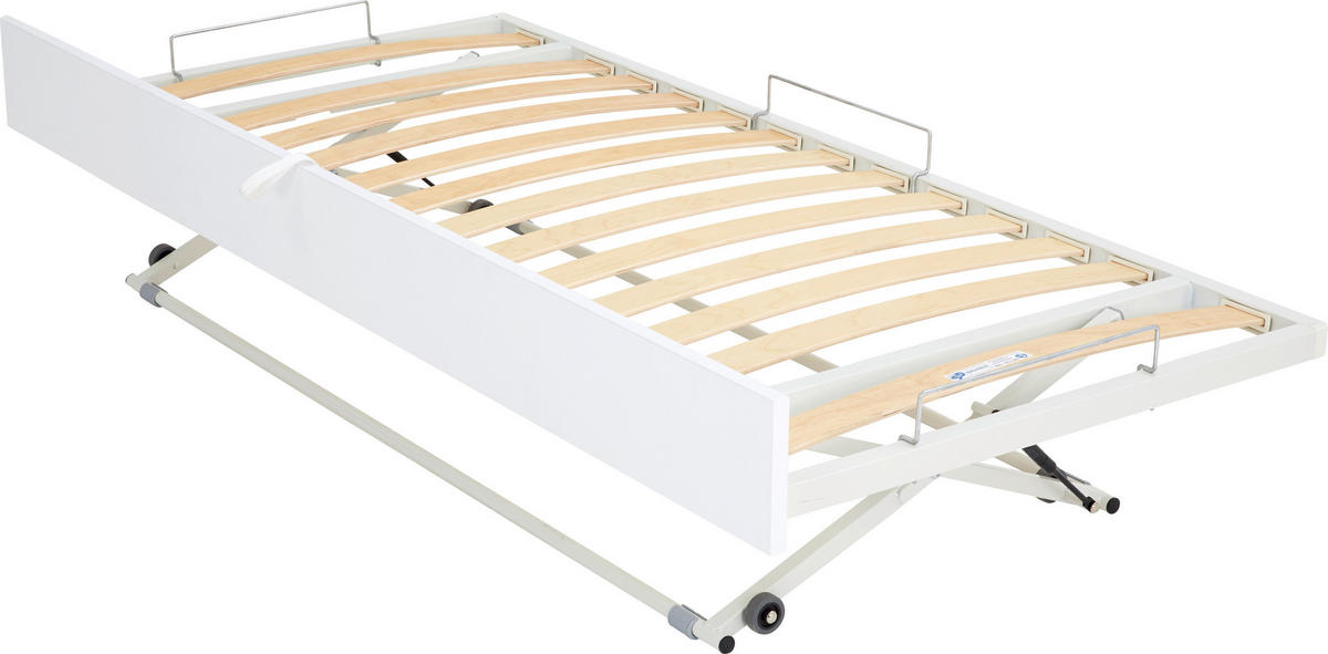 AUSZIEHBETT 90-180/190 cm Weiss  - Weiss/Buchefarben, Konventionell, Holz/Holzwerkstoff (90-180/190cm) - Paidi