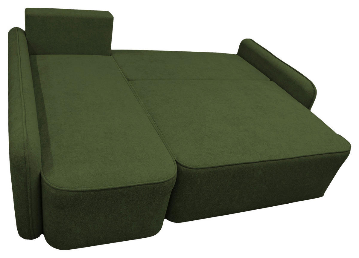 ECKSOFA Grün Struktur, Bouclé  - Schwarz/Grün, Design, Kunststoff/Textil (143/209cm) - MID.YOU