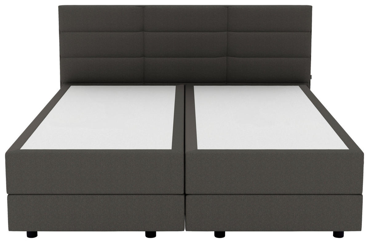 BOXSPRINGBETT 200/200 cm  in Dunkelgrau  - Dunkelgrau/Schwarz, KONVENTIONELL, Holzwerkstoff/Kunststoff (200/200cm) - Musterring