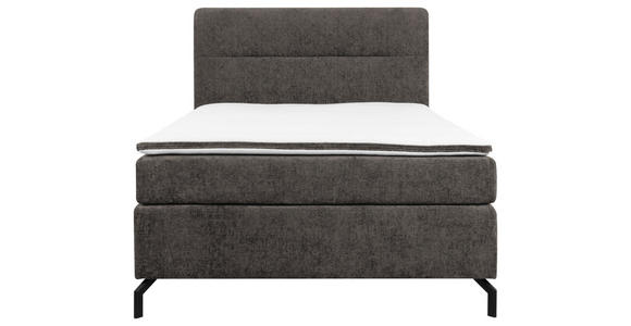 BOXSPRINGBETT 140/200 cm  in Dunkelbraun  - Dunkelbraun/Schwarz, Design, Textil/Metall (140/200cm) - Esposa