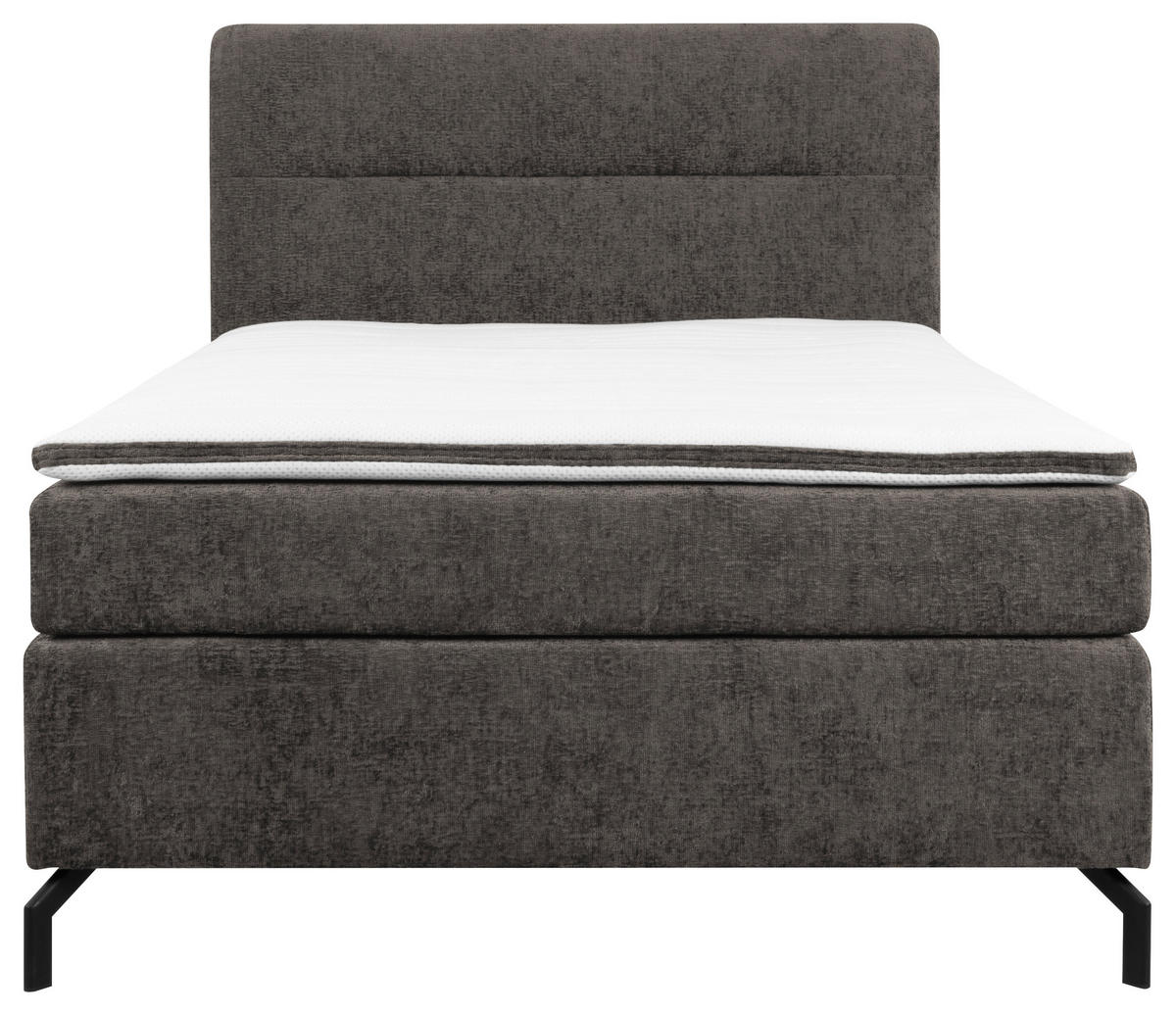 BOXSPRINGBETT 140/200 cm  in Dunkelbraun  - Dunkelbraun/Schwarz, Design, Textil/Metall (140/200cm) - Esposa