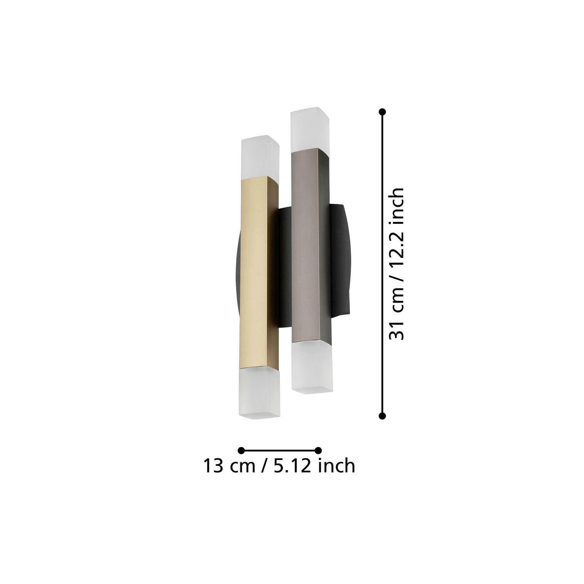 LED-WANDLEUCHTE 13/31 cm  - Schwarz/Braun, Design, Metall (13/31cm)