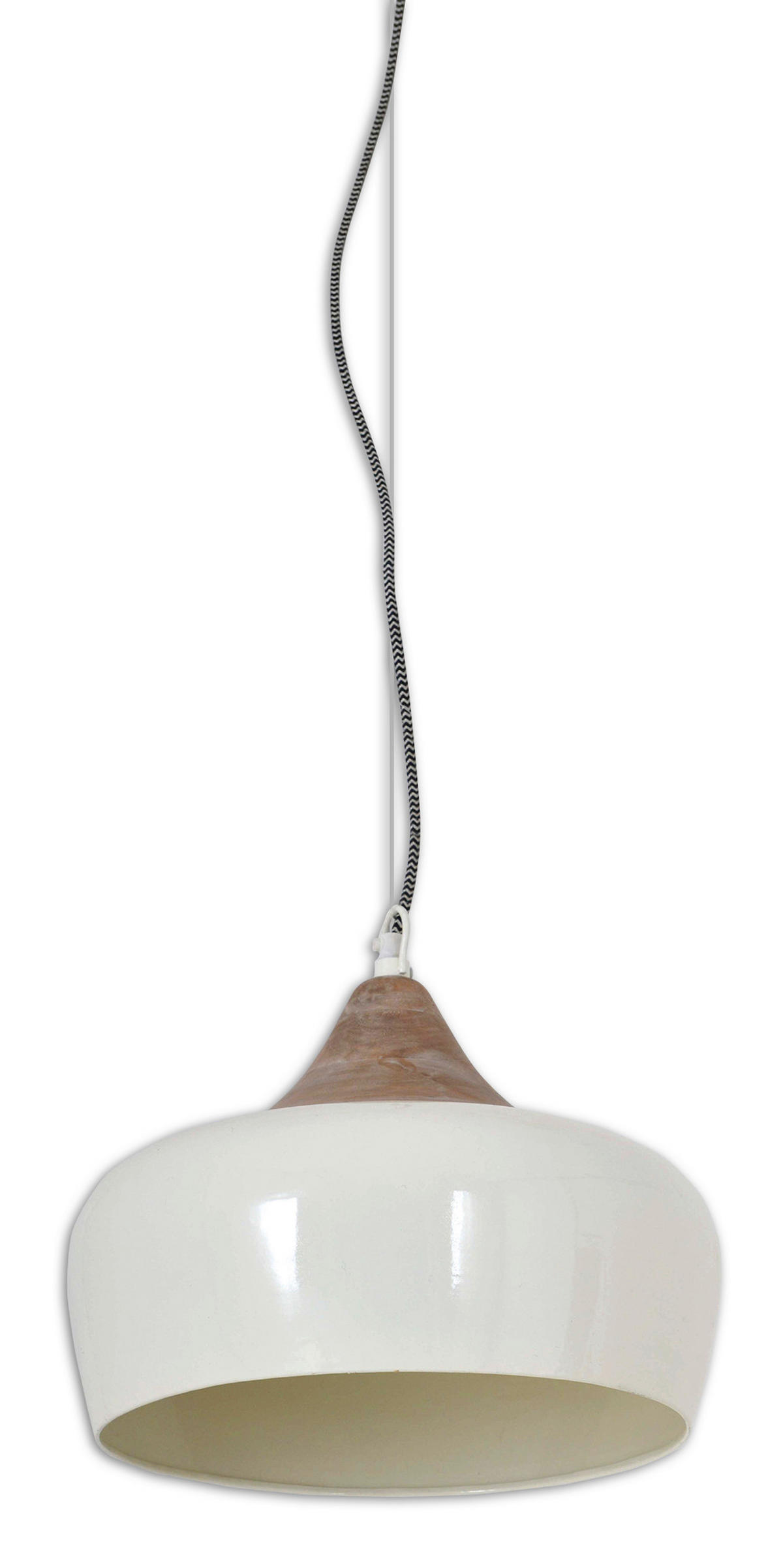 HÄNGELEUCHTE JAIPUR 30/34 cm   - Weiß, KONVENTIONELL, Holzwerkstoff/Metall (30/34cm) - Näve