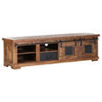LOWBOARD in 180/50/45 cm - Schwarz/Naturfarben, LIFESTYLE, Holz/Metall (180/50/45cm) - Landscape