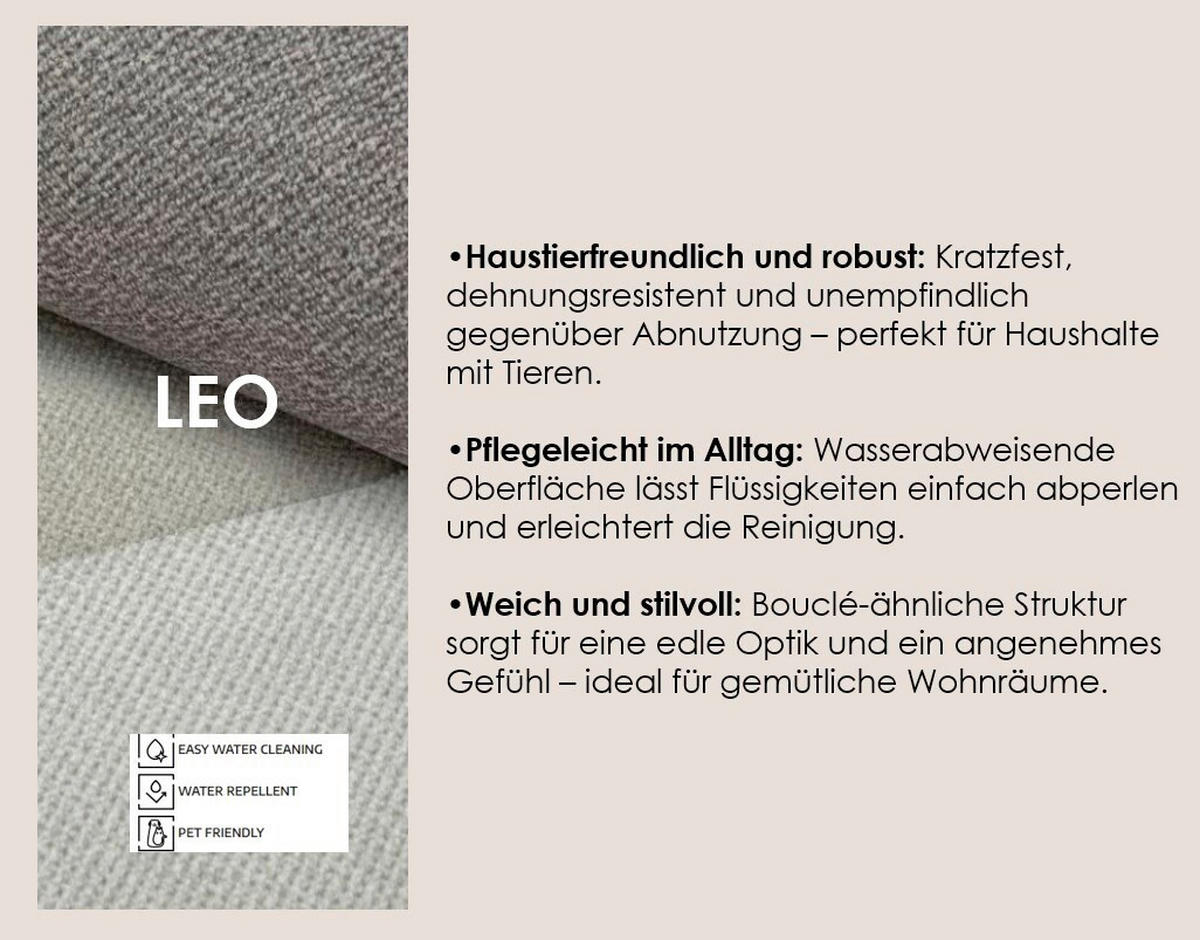 WOHNLANDSCHAFT Weiß Struktur  - Schwarz/Weiß, MODERN, Textil/Metall (161/306/161cm) - Trendmanufaktur