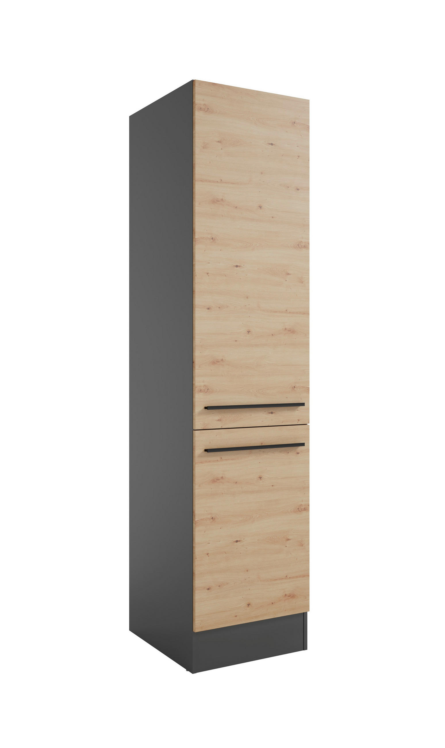 APOTHEKERSCHRANK 50/211/57 cm  in Anthrazit, Eiche Artisan  - Anthrazit/Schwarz, Design, Holzwerkstoff/Kunststoff (50/211/57cm) - P & B