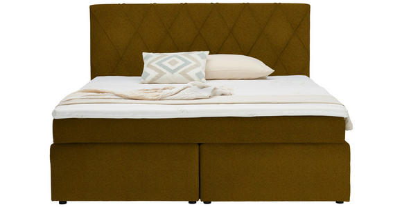 BOXSPRINGBETT 180/200 cm in Goldfarben - Goldfarben/Schwarz, Design, Kunststoff/Textil (180/200cm) - Xora