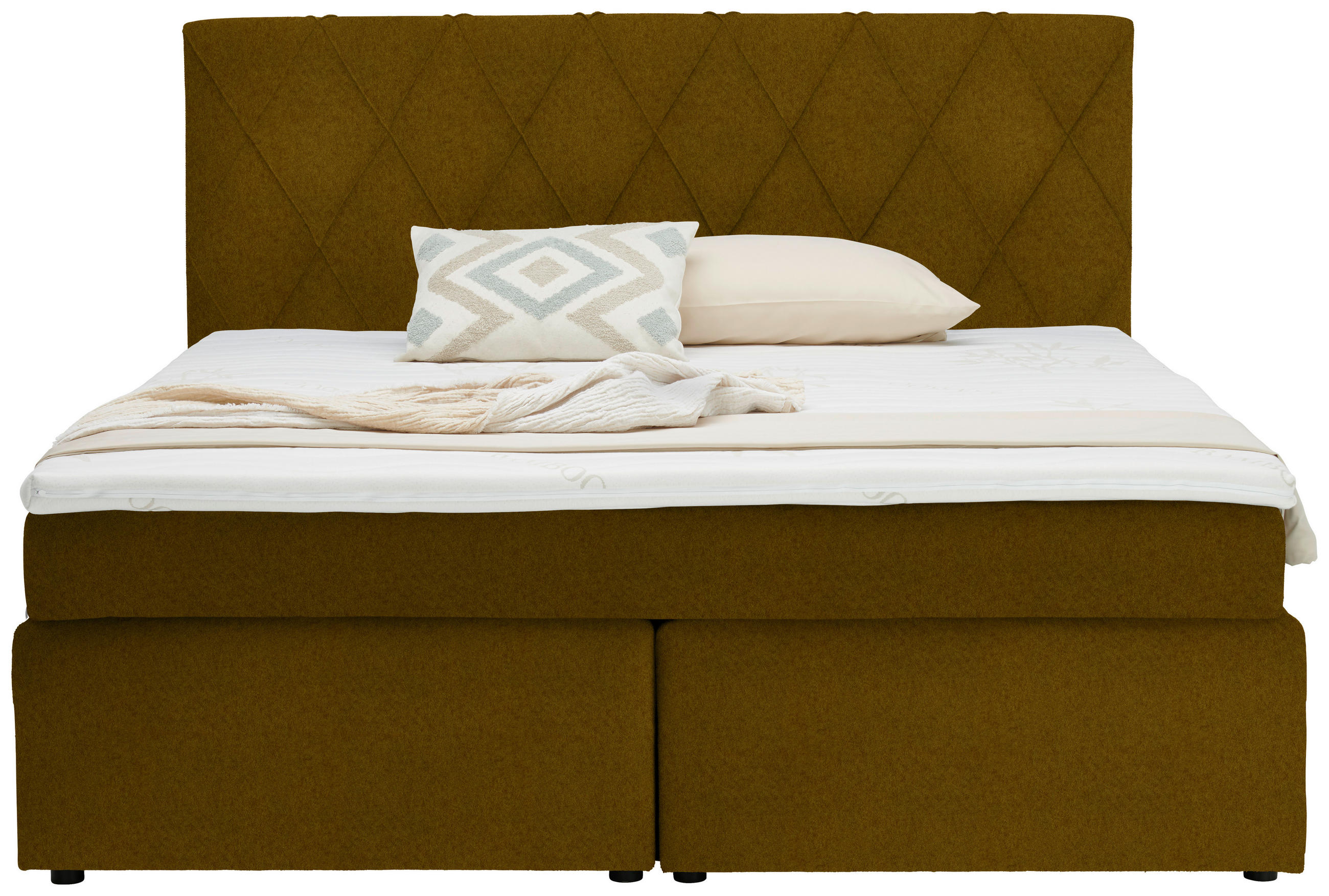 BOXSPRINGBETT 180/200 cm  in Goldfarben  - Goldfarben/Schwarz, Design, Kunststoff/Textil (180/200cm) - Xora